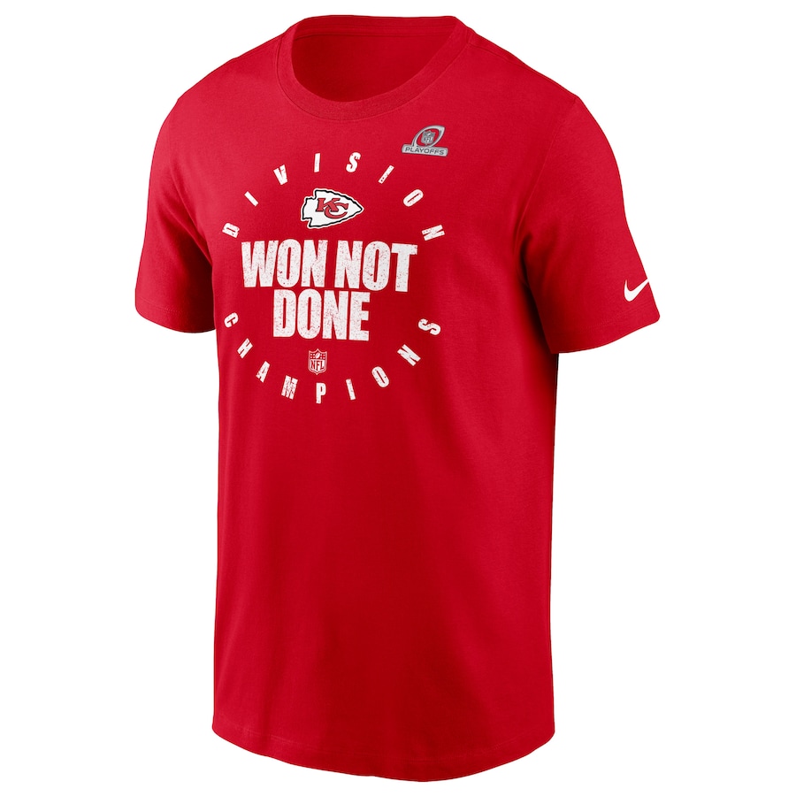 Men's Kansas City Chiefs Red 2020 AFC West Division Champions Trophy Collection NFL T-Shirt Men's Kansas City Chiefs Red 2020 AFC West Division Champions Trophy Collection NFL T-Shirt